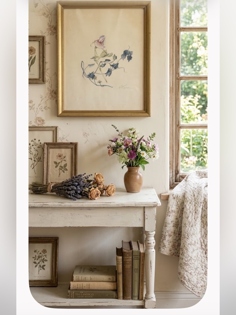Original Mary Mason Brooks Signed Watercolor Painting "An Old Garden Rose"